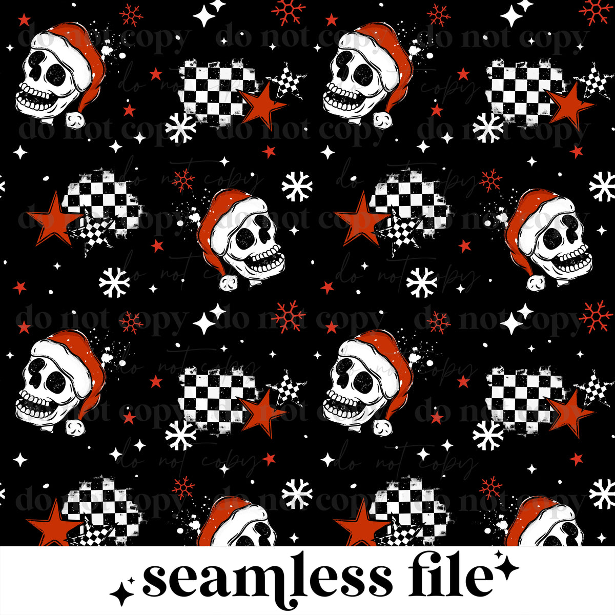 Santa Skulls Seamless