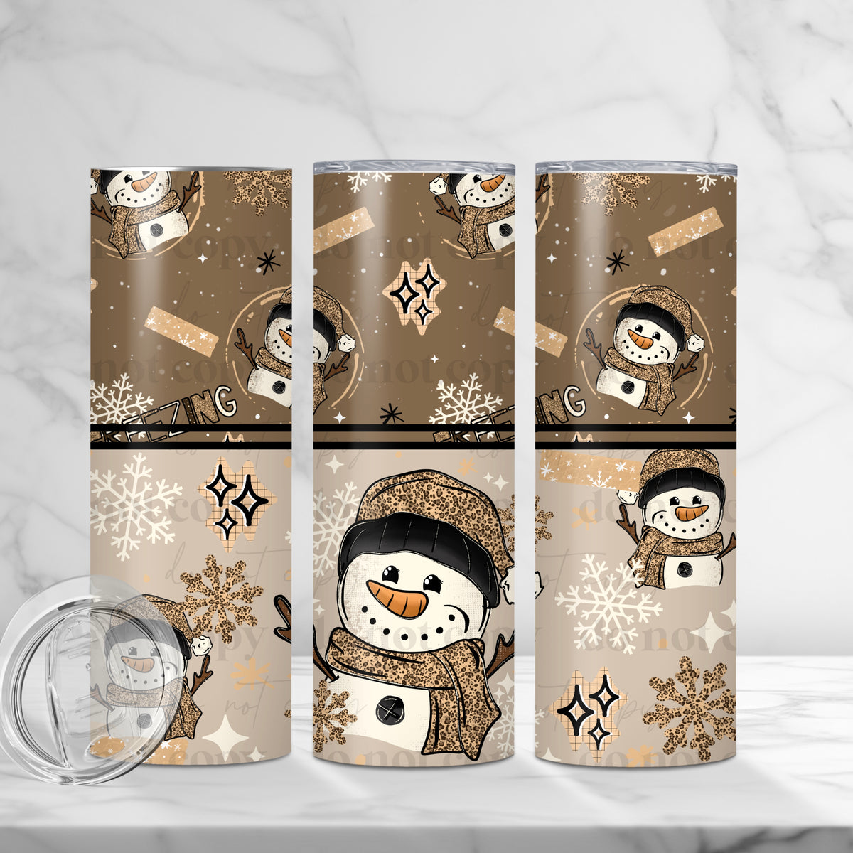 Leopard Snowman Tumbler Wrap