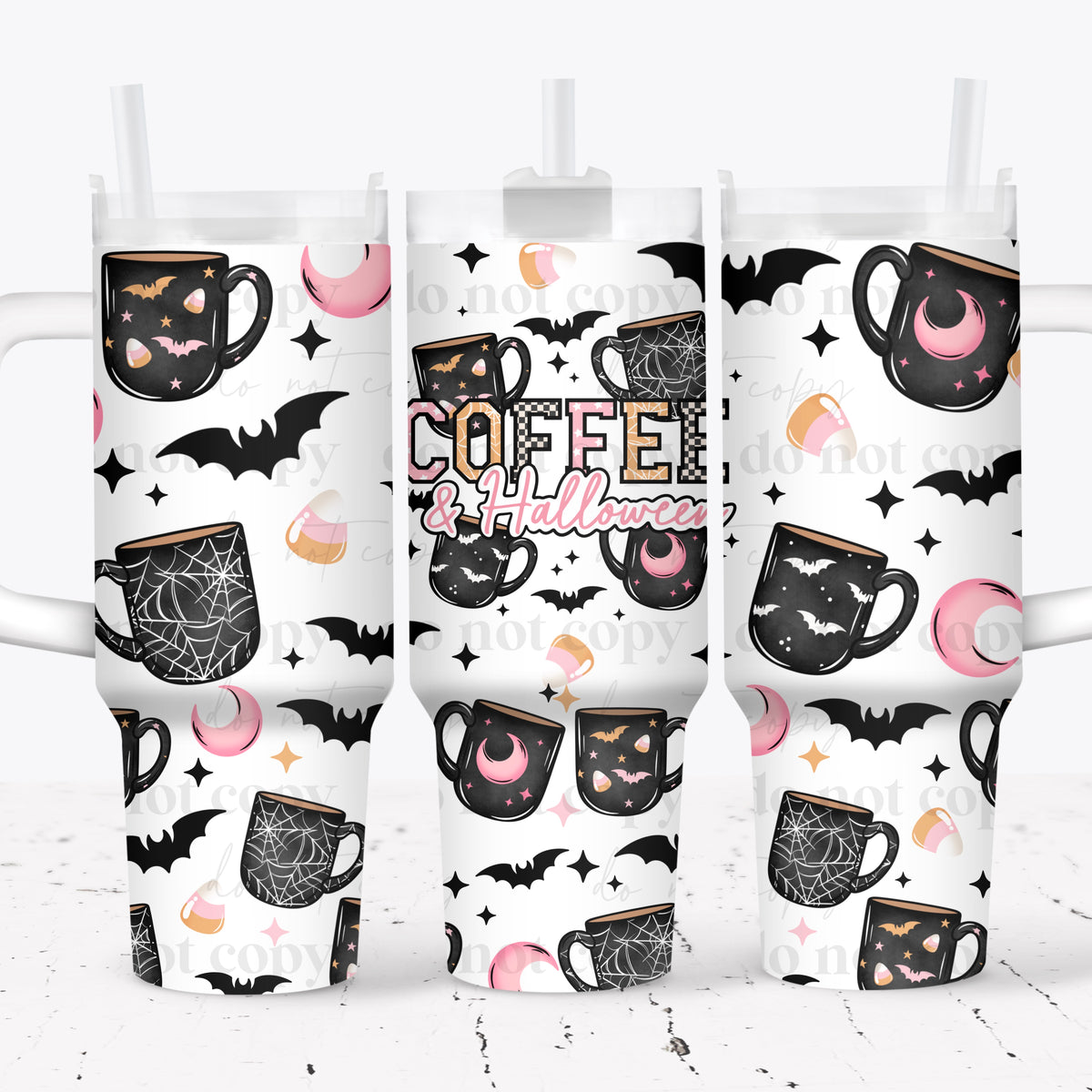 Coffee And Halloween 40oz Tumbler Wrap