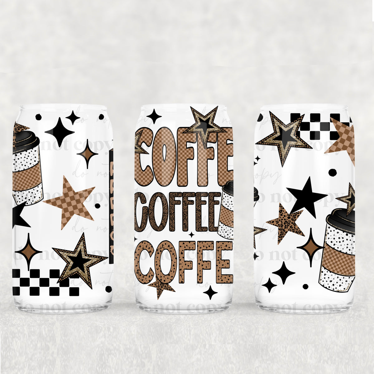 Coffee (hot and iced option) 16oz Glass Wrap