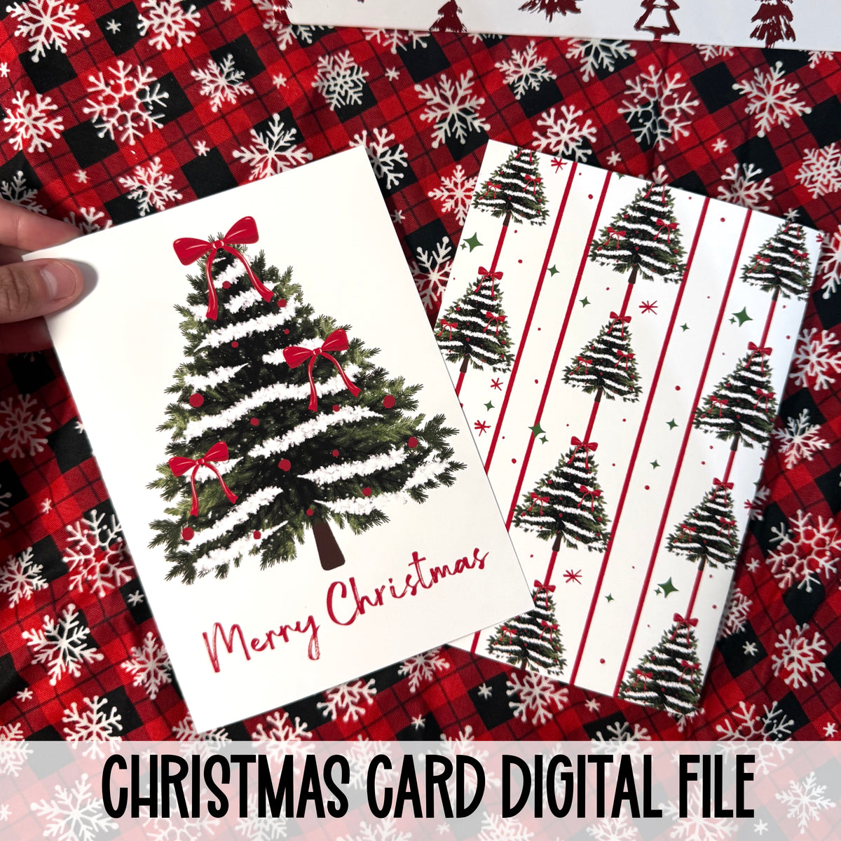 Merry Christmas Tree Printable Card: digital download