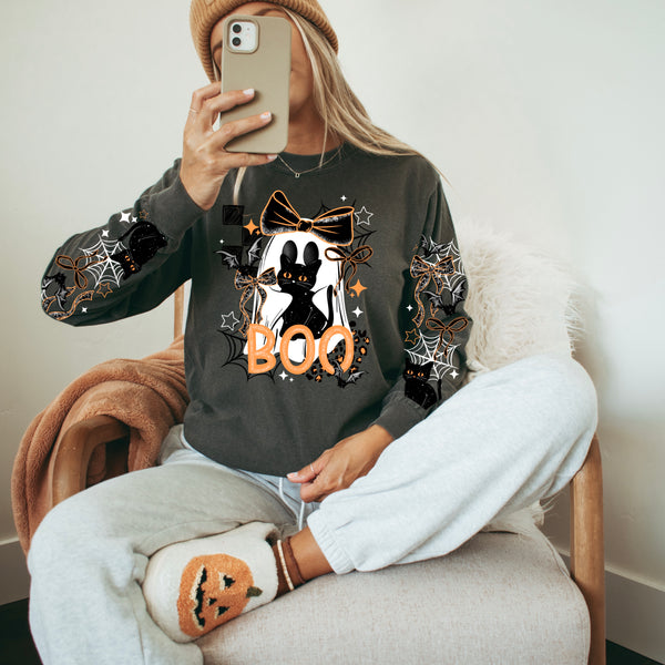 Boo Ghost Cat (2 PNGs) + w/ Sleeves PNG