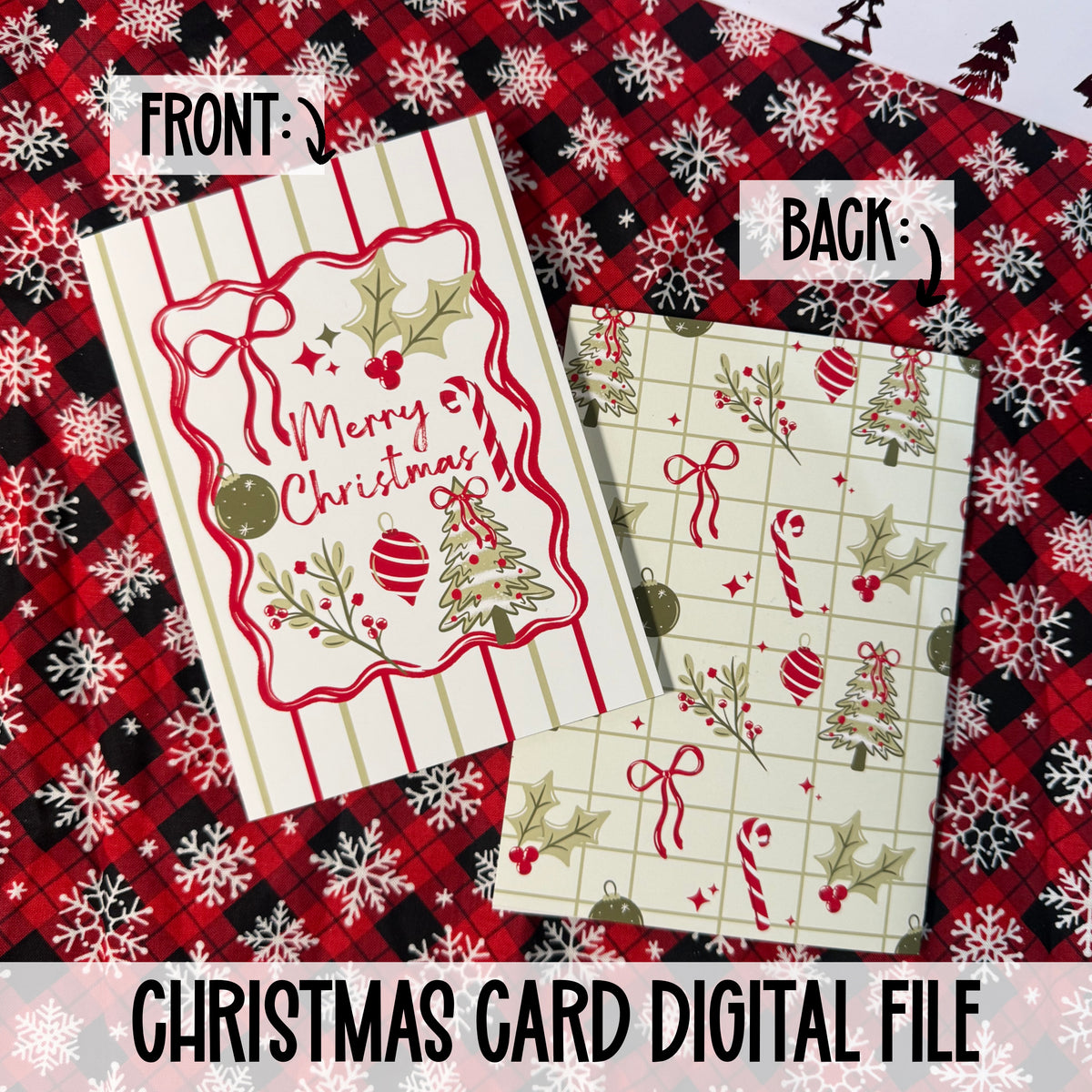 Merry Christmas Printable Card: digital download