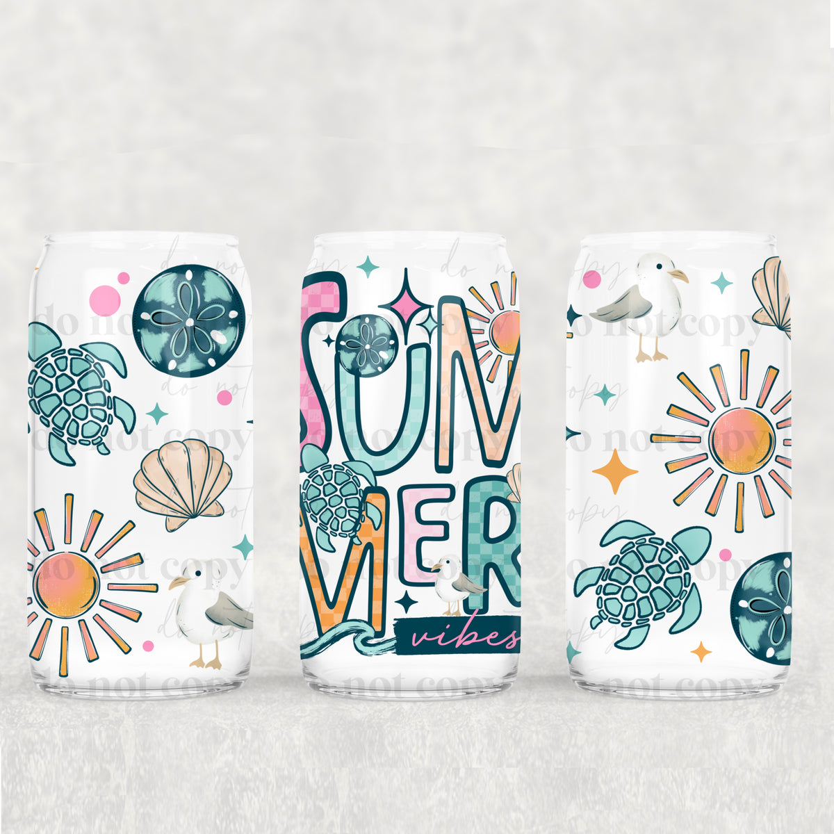 Summer Vibes 16 Oz Glass Wrap
