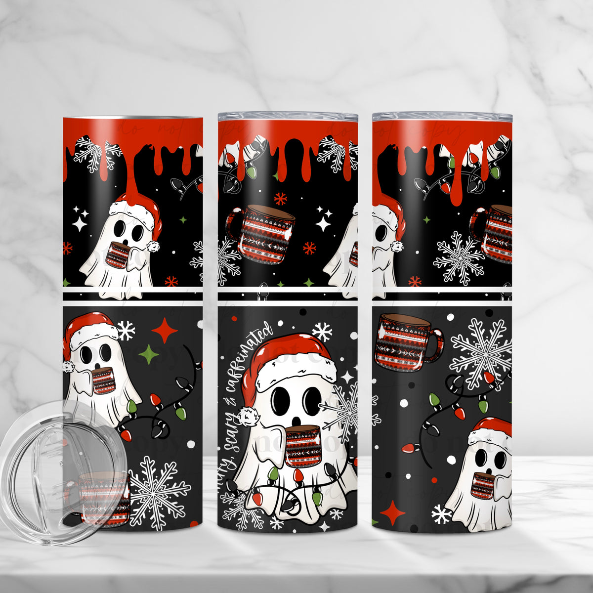 Merry Scary Ghost Tumbler Wrap
