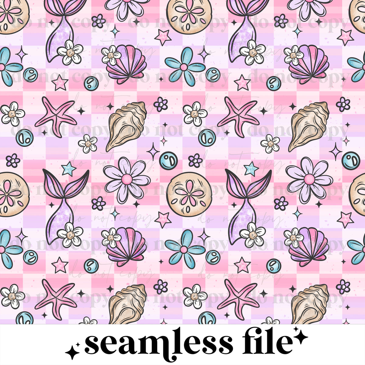Mermaid Florals Seamless