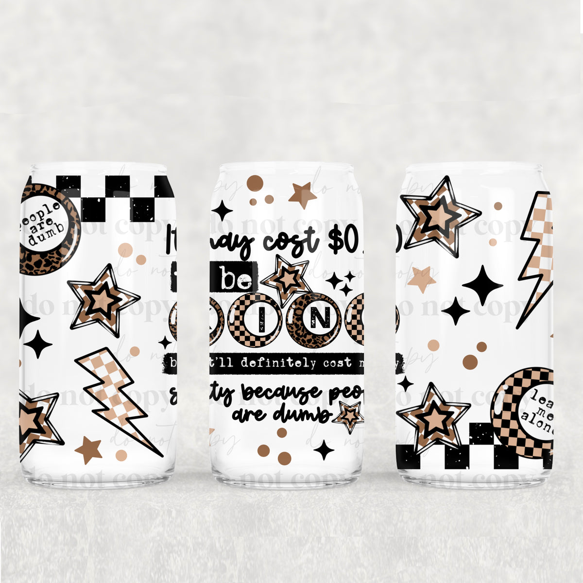 0 dollars to be kind 16 Oz glass wrap