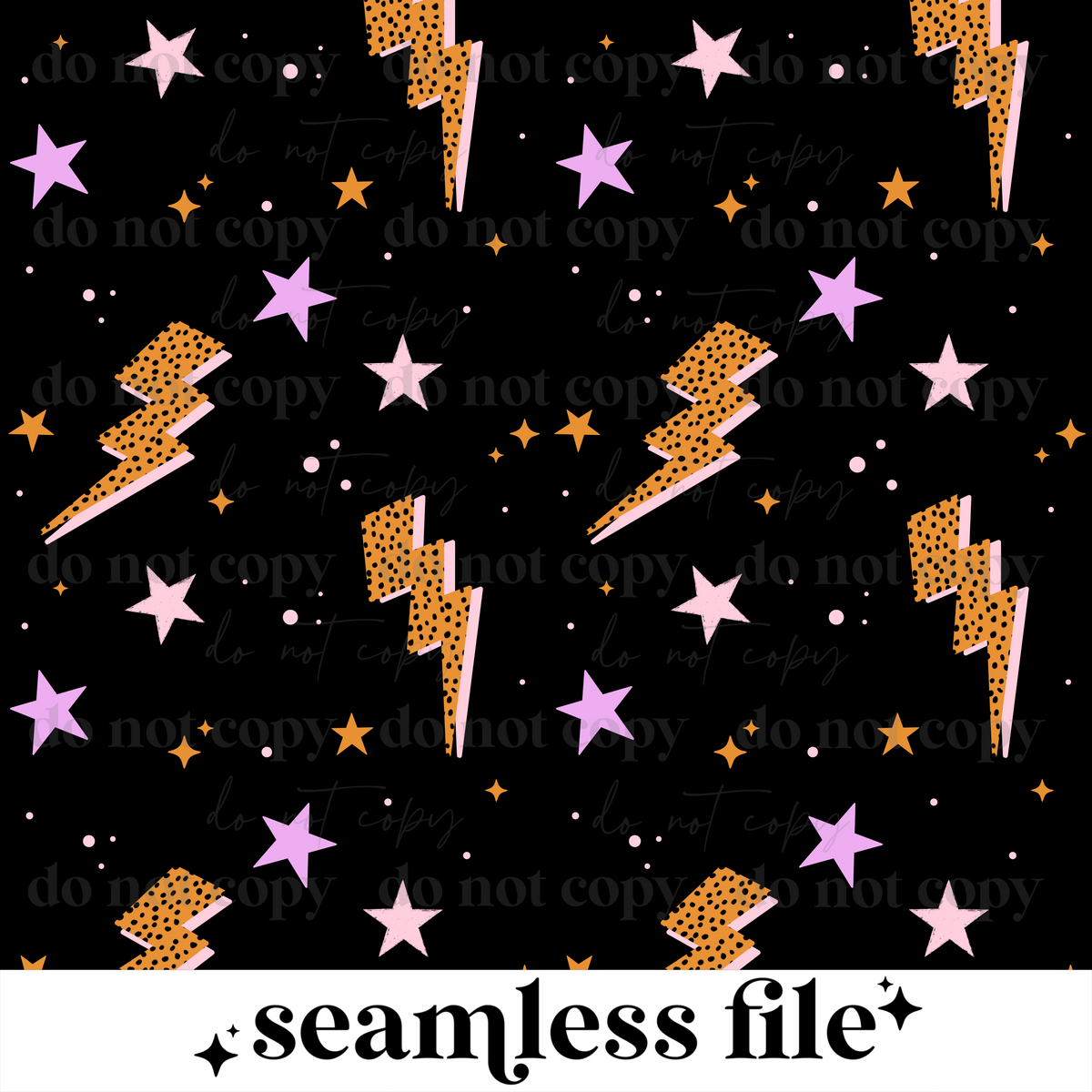 Orange Polkadot Bolts Seamless