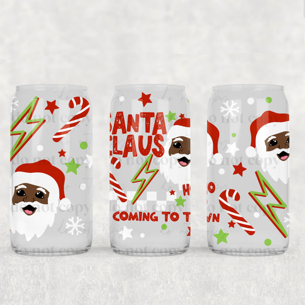 Santa Claus boy 16oz Glass Wrap (2 skin tones)
