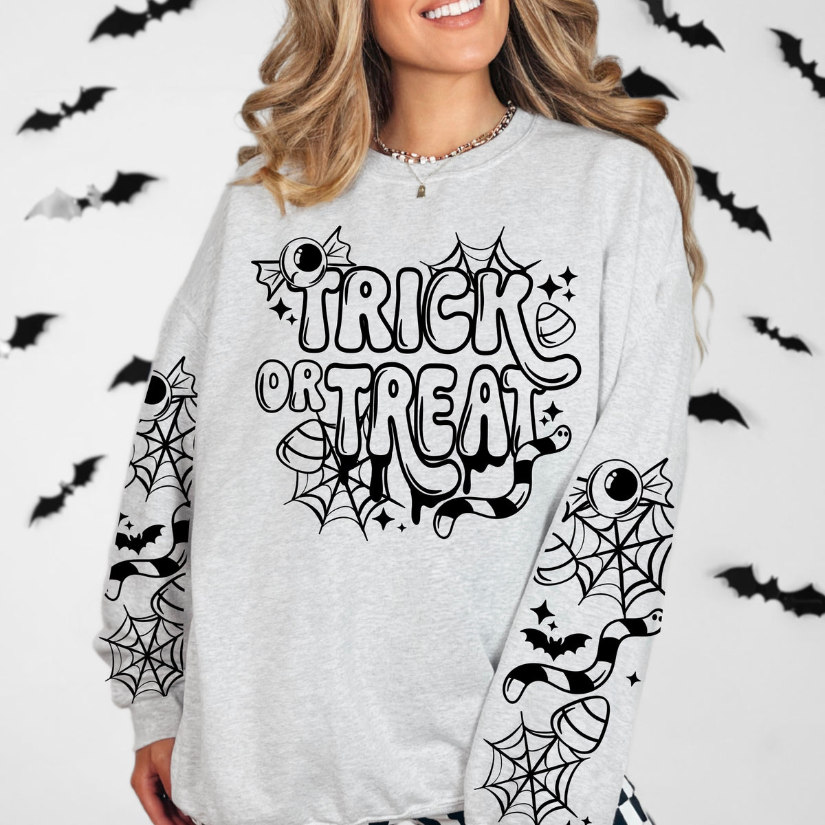 Trick or Treat w/ Sleeves Single Color PNG
