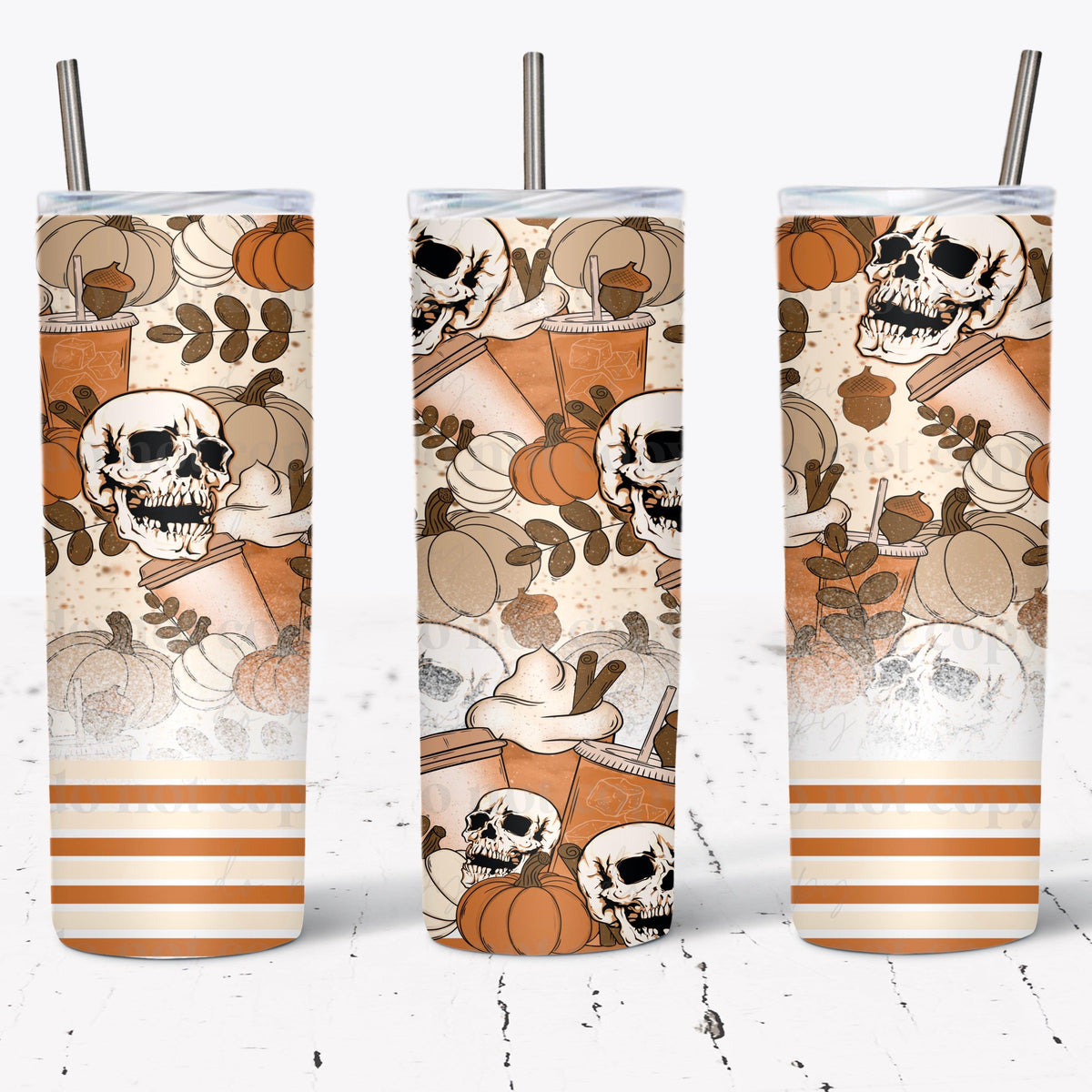 Fall Skellie Tumbler Wrap