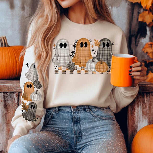 Plaid Ghosts with and without words w/ Sleeves PNG