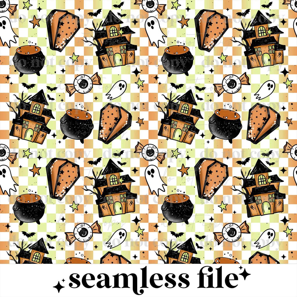 Green & Orange Halloween Seamless