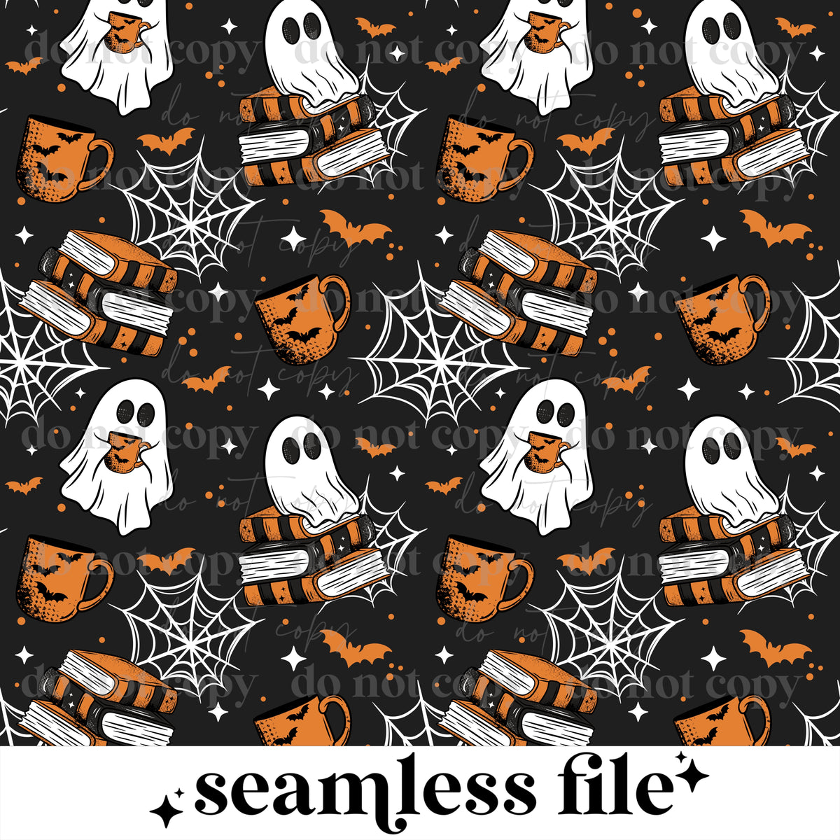 Ghosts and Books Seamless
