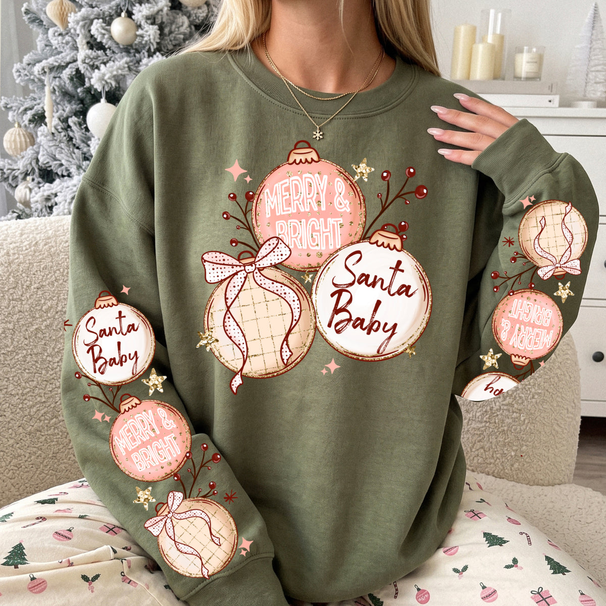 Merry Bright Ornaments w/ Sleeves PNG