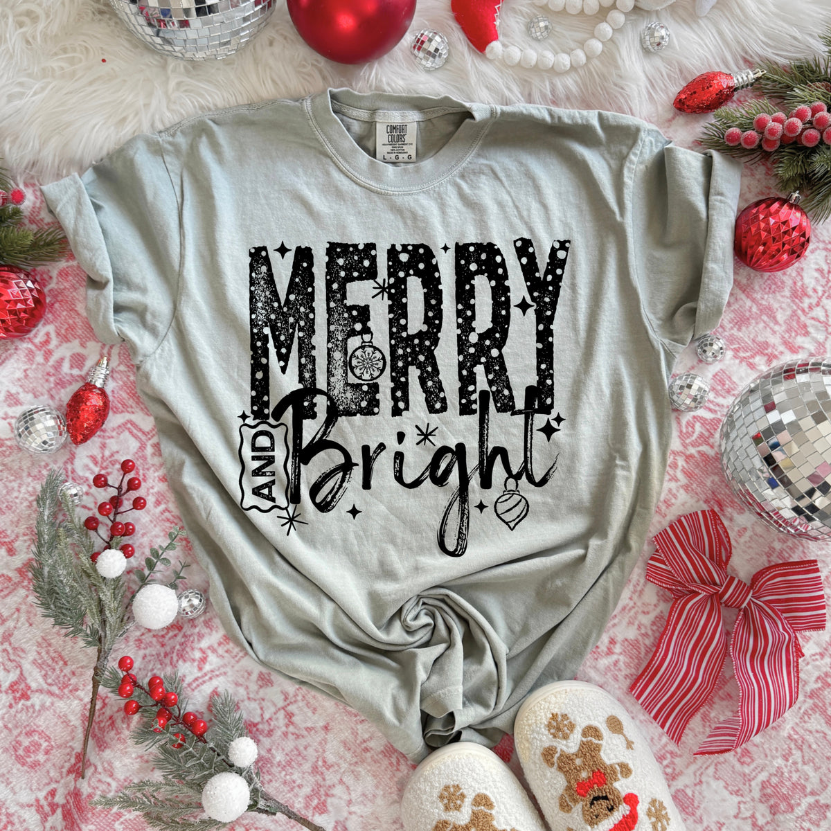 Merry and Bright Single Color PNG