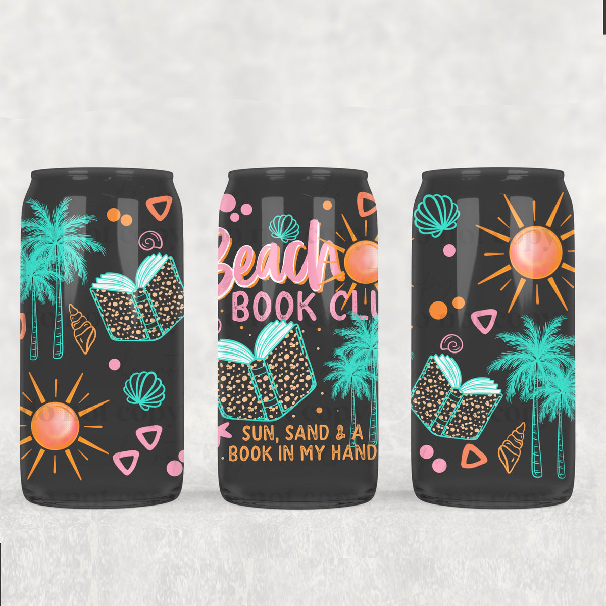 Beach Book Club 16 Oz Glass Wrap