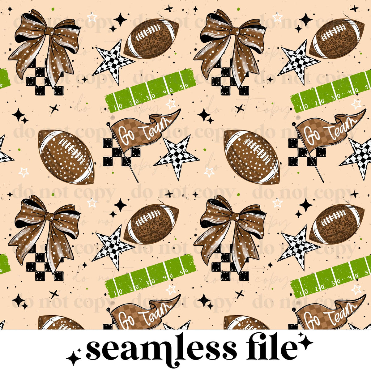 Polka Dot Checker Football Season Seamless