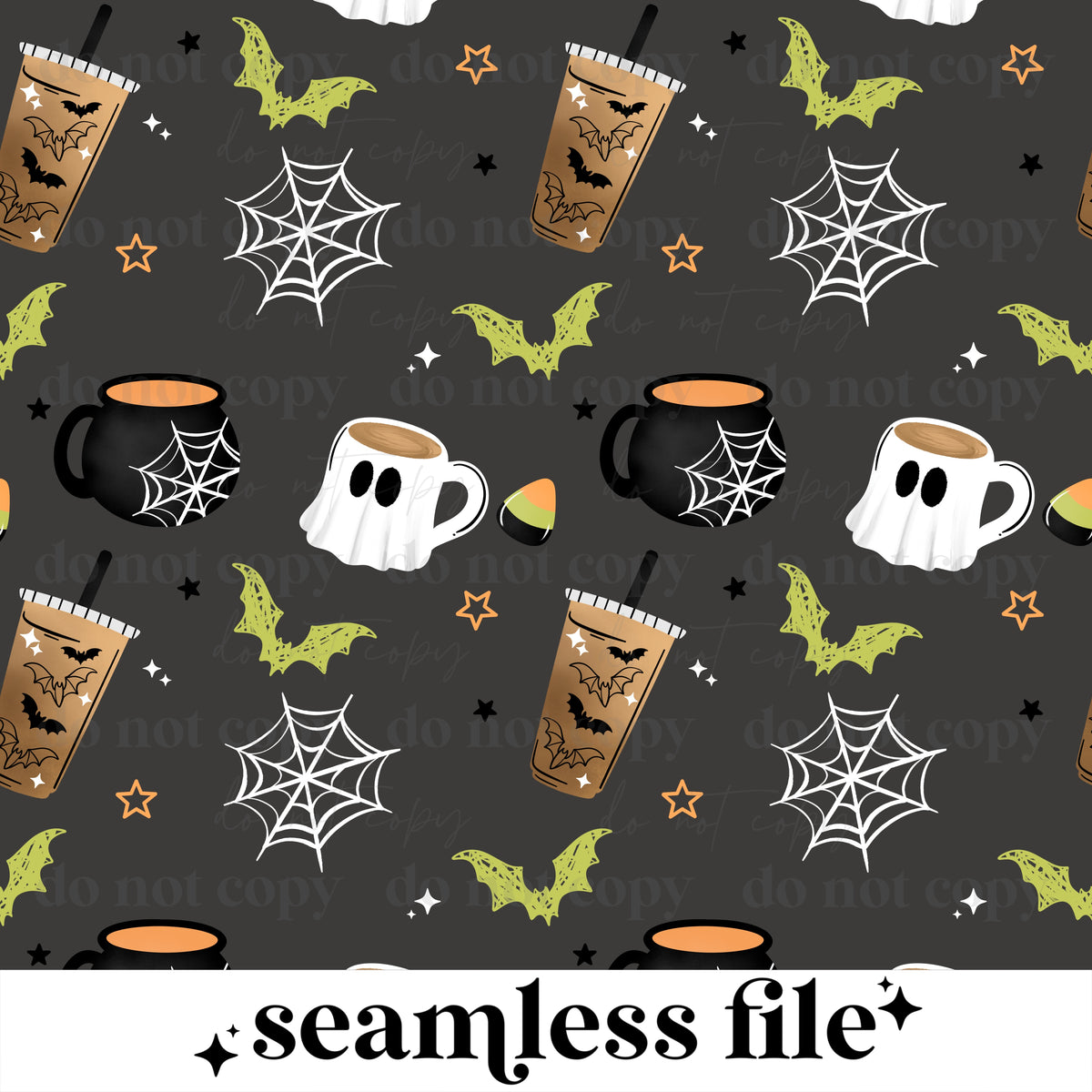 Spooky Coffee Seamless