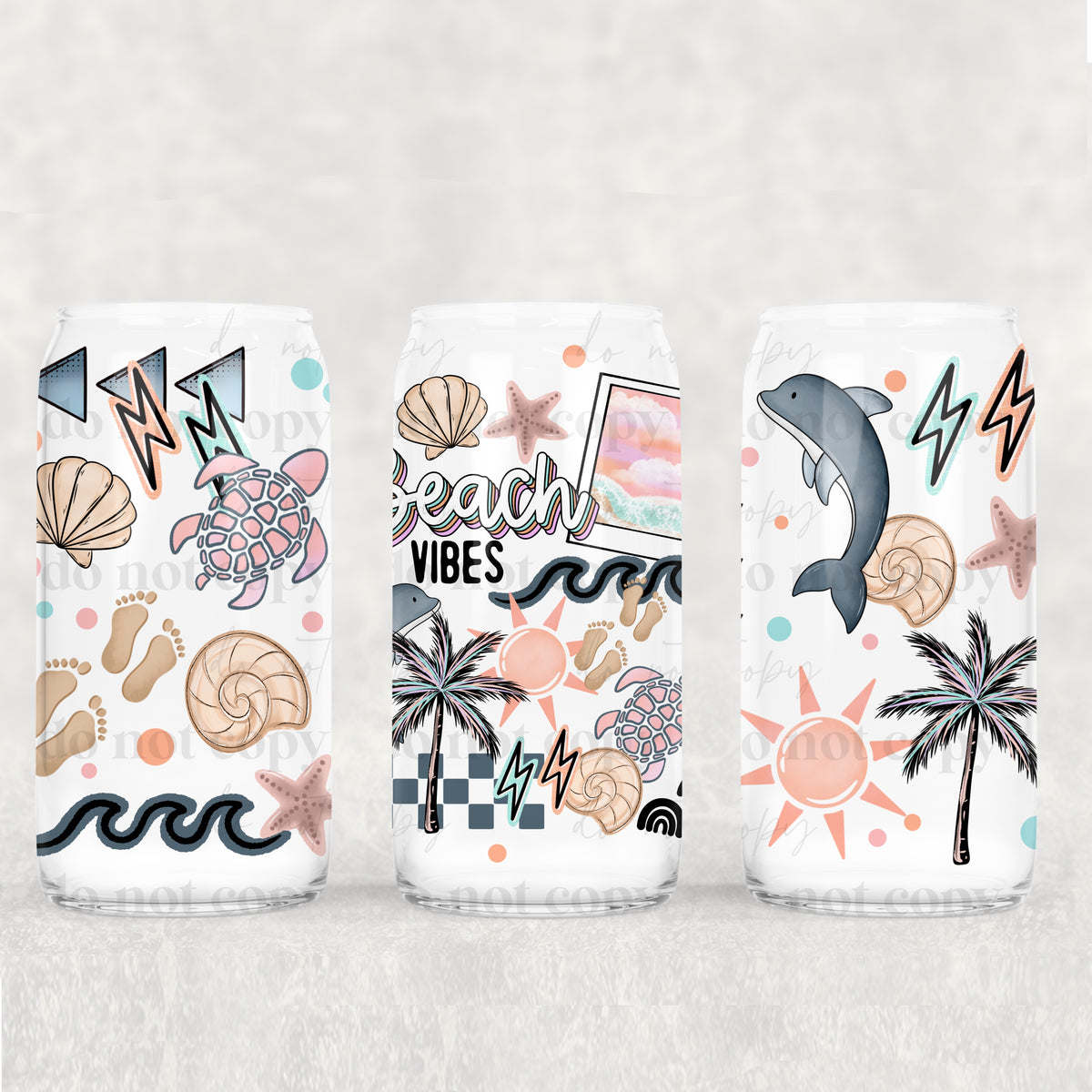 Beach Vibes 16 Oz Glass Wrap