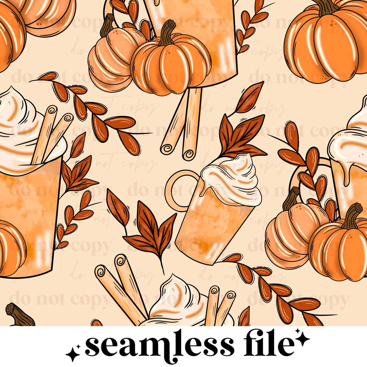 Pumpkin Spice Seamless PNG