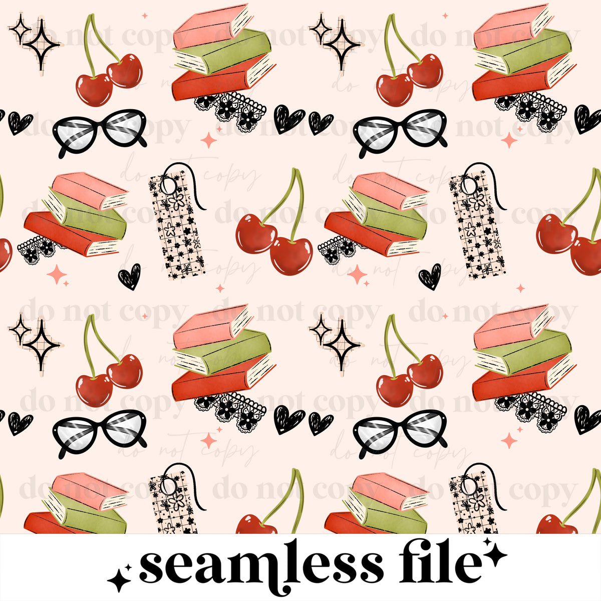 Books & Cherry Seamless