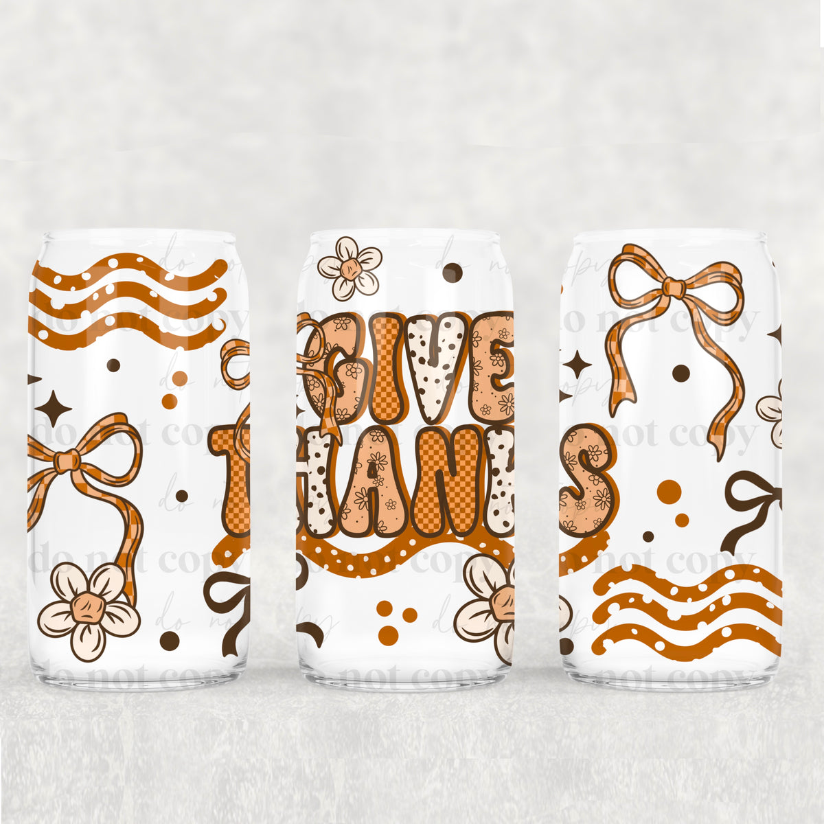 Give Thanks 16oz Glass Wrap