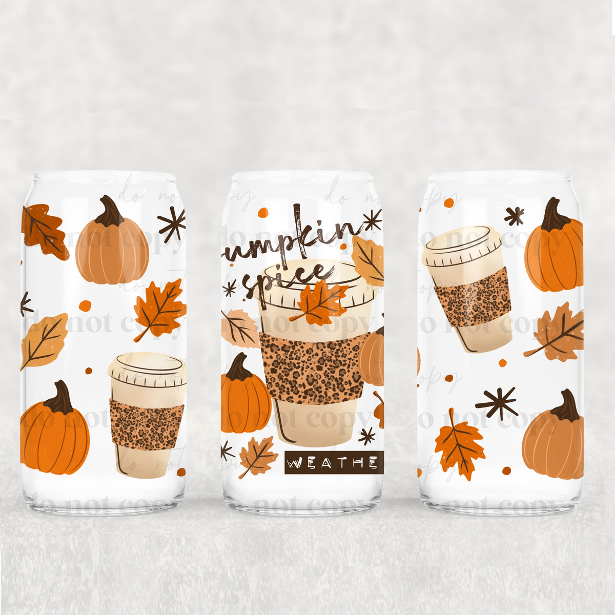 Pumpkin Spice Weather 16oz Glass Wrap