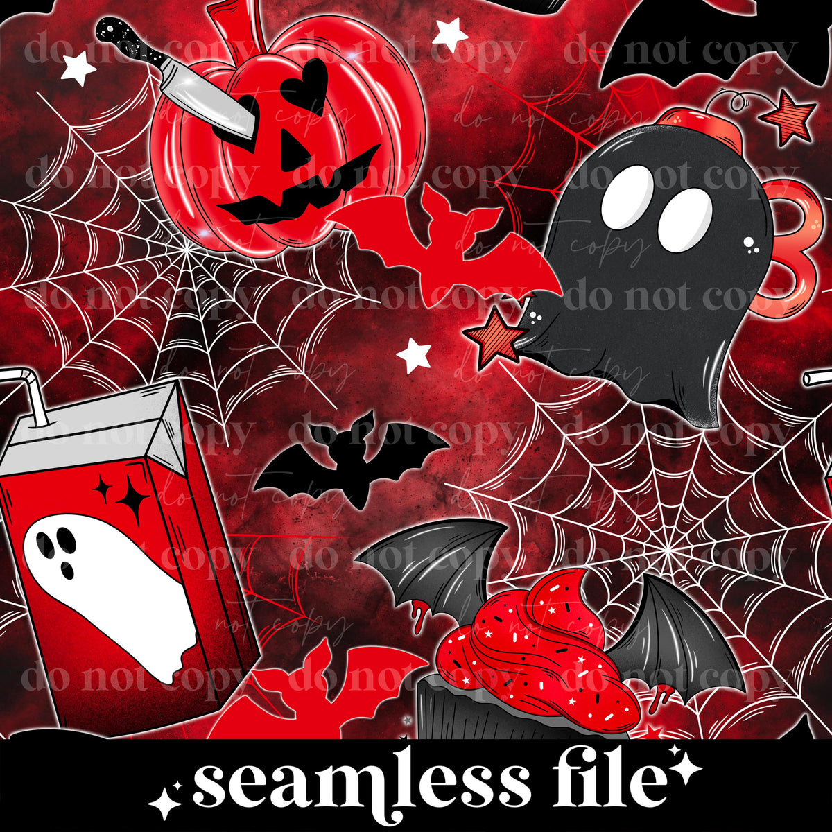 Spooky Doodles seamless