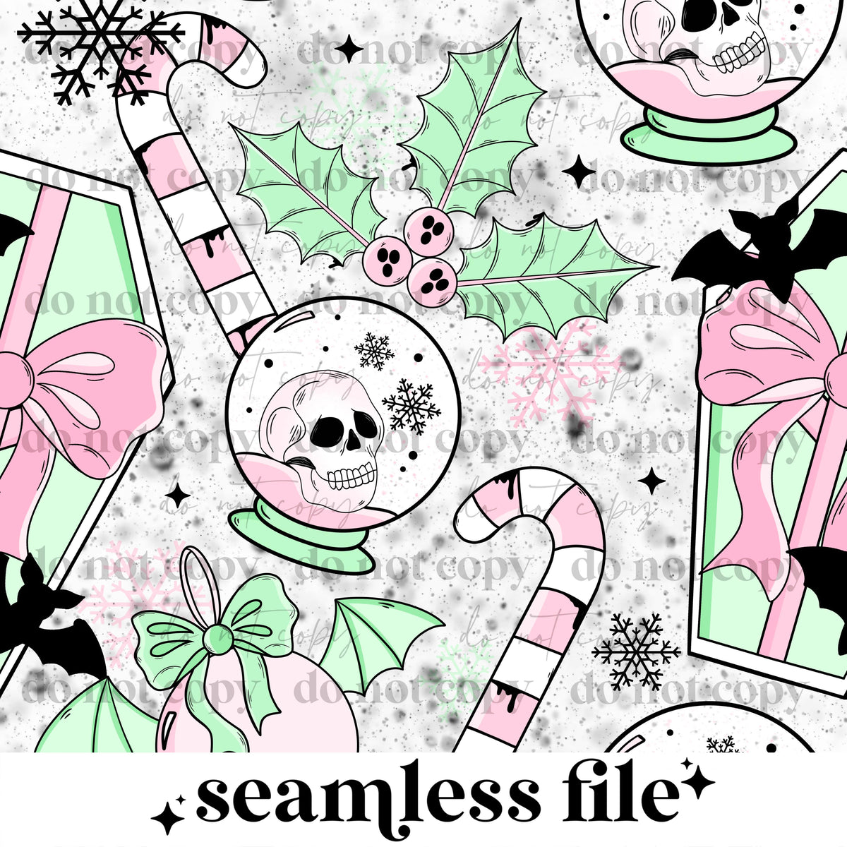 Christmas Creepy Doodle seamless