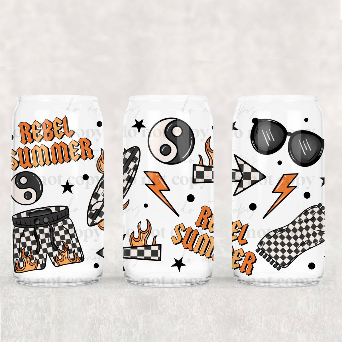 Rebel Summer 16oz Glass Wrap