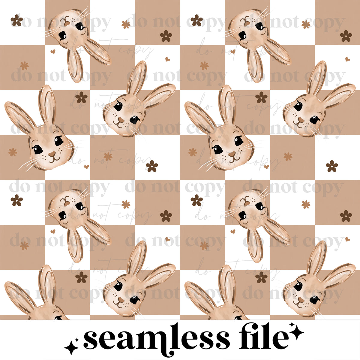 Tan Checker Bunny Seamless