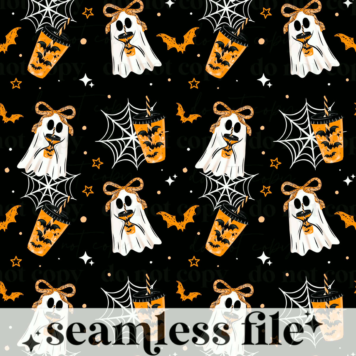 Bat Coffee Ghostie Seamless