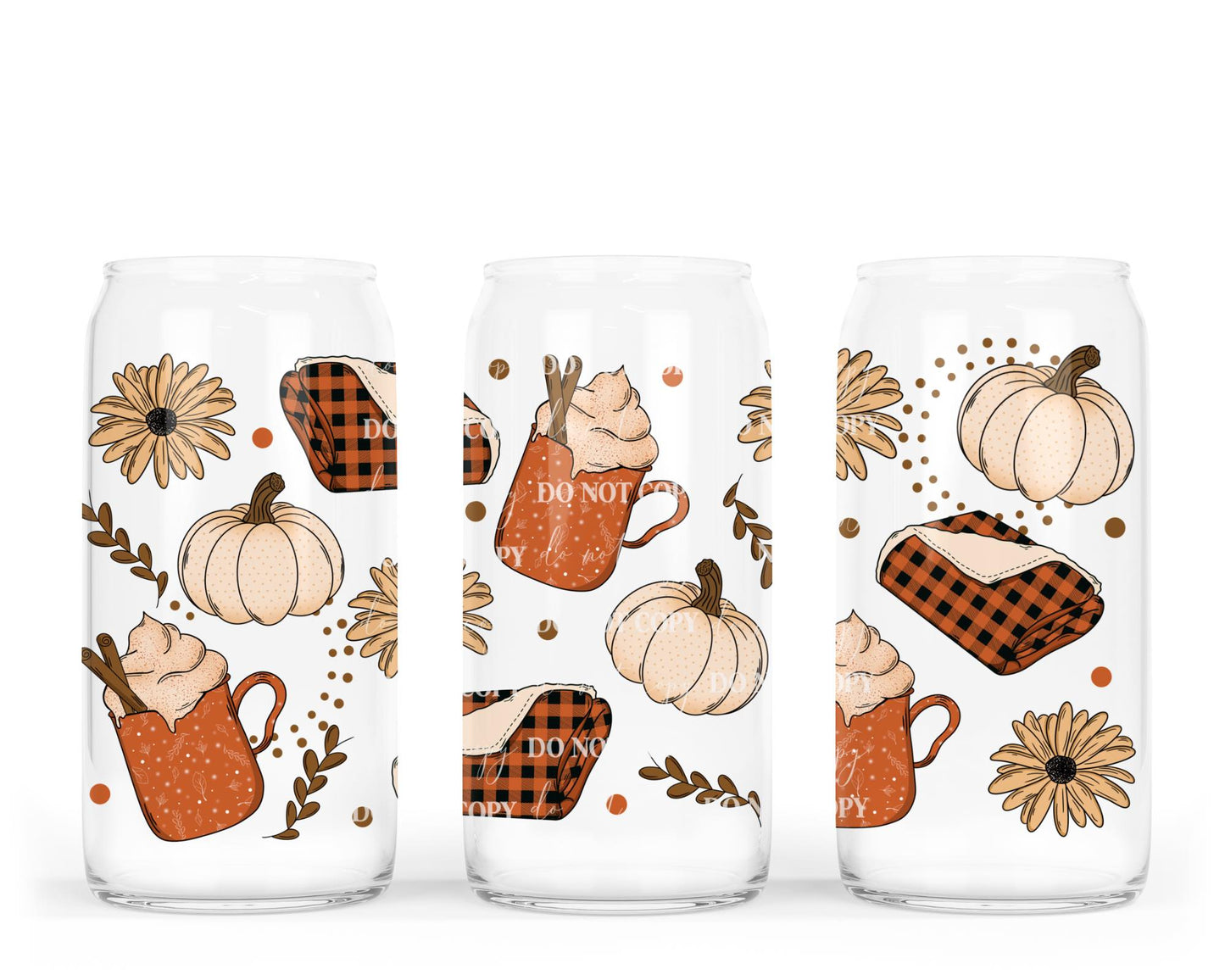 My Favorite Things Fall 16oz Glass Can Wrap PNG
