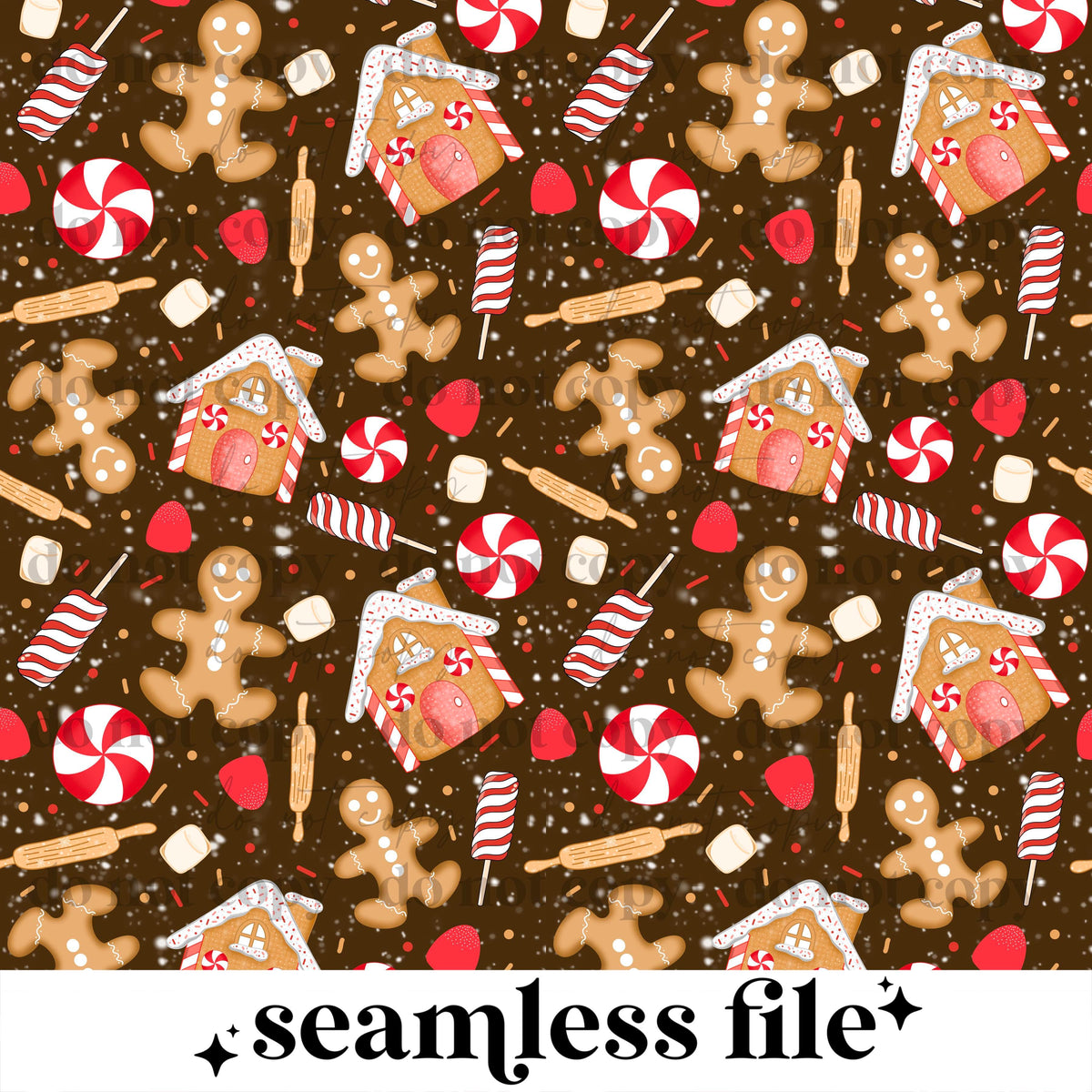 Bake more memories Seamless brown PNG