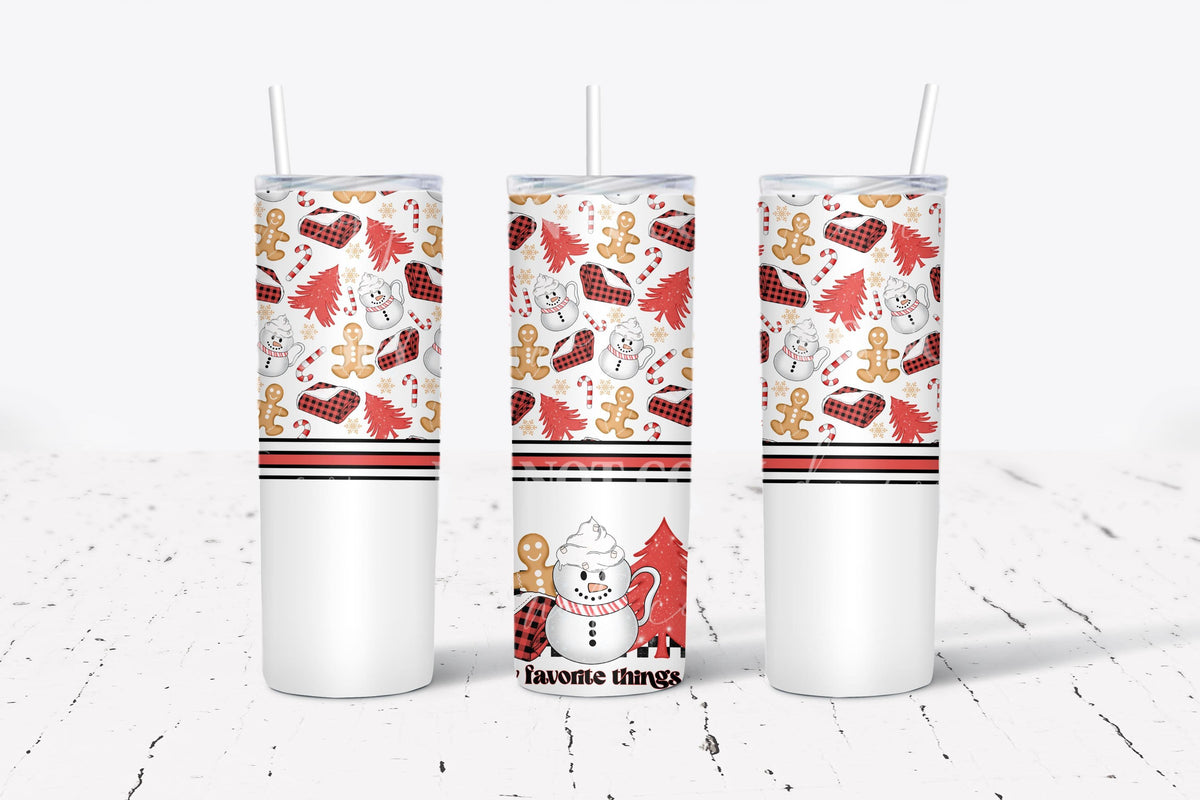 My Favorite Things Christmas Tumbler Wrap PNG