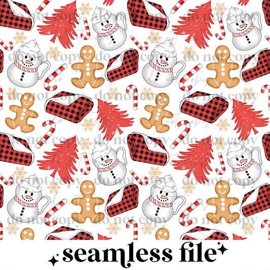 My Favorite Things Christmas Seamless PNG
