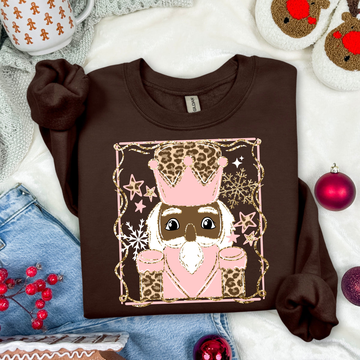 Pink and Leopard Nutcracker (2 skin tones) PNG