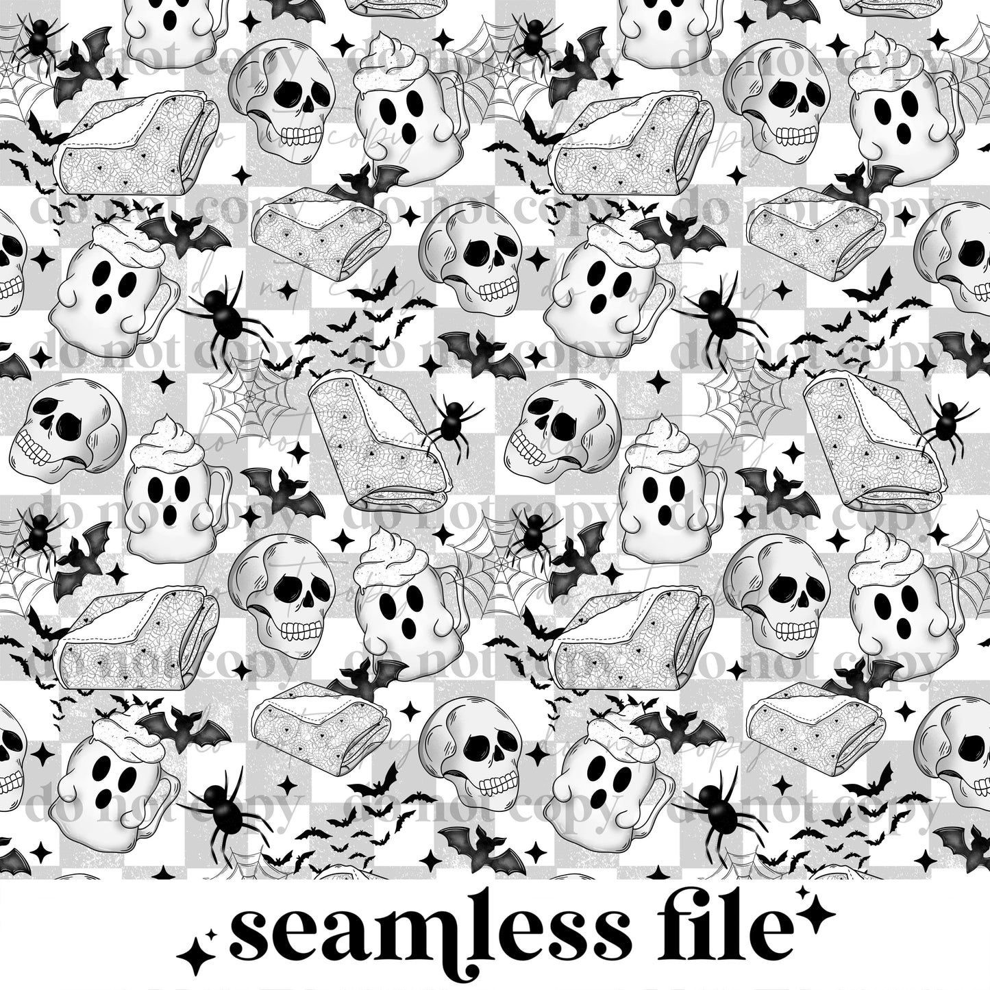 My Favorite Things Fall Black/White Seamless PNG