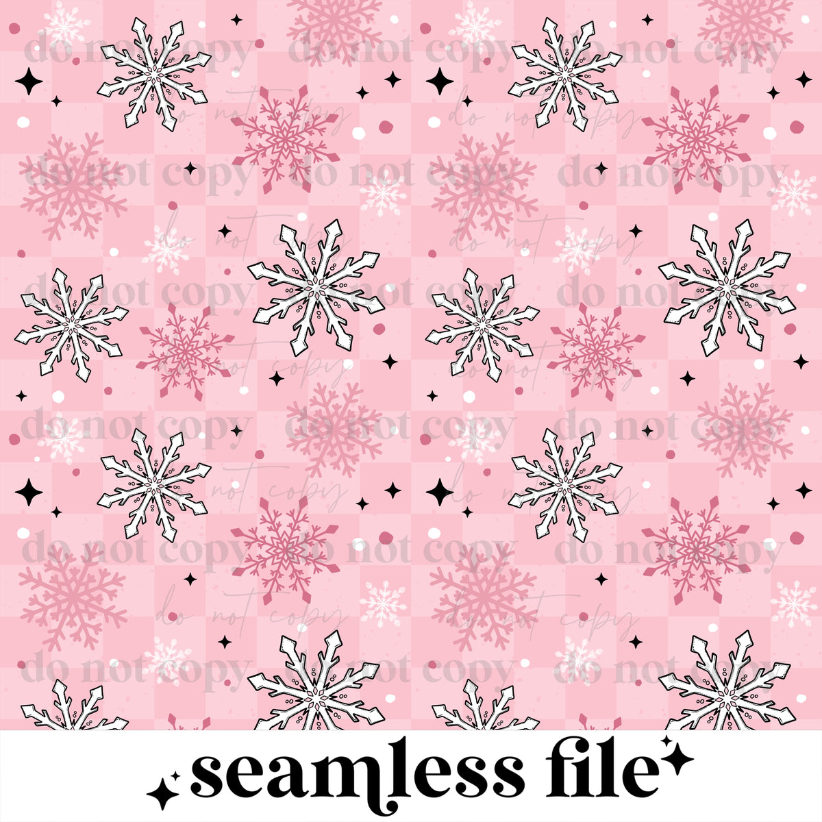 Pink Snowflake Seamless