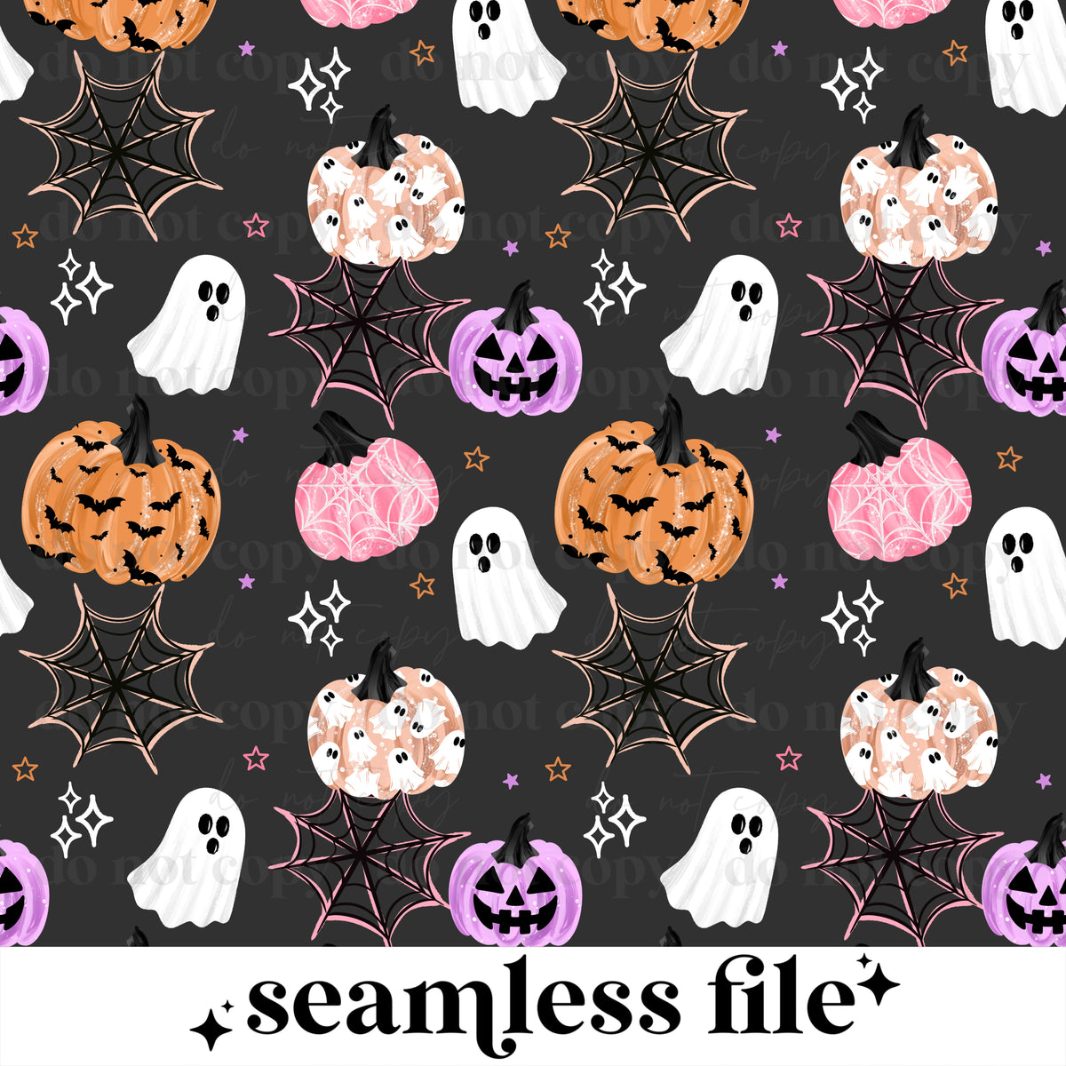 Spooky Patterned pumpkins Seamless