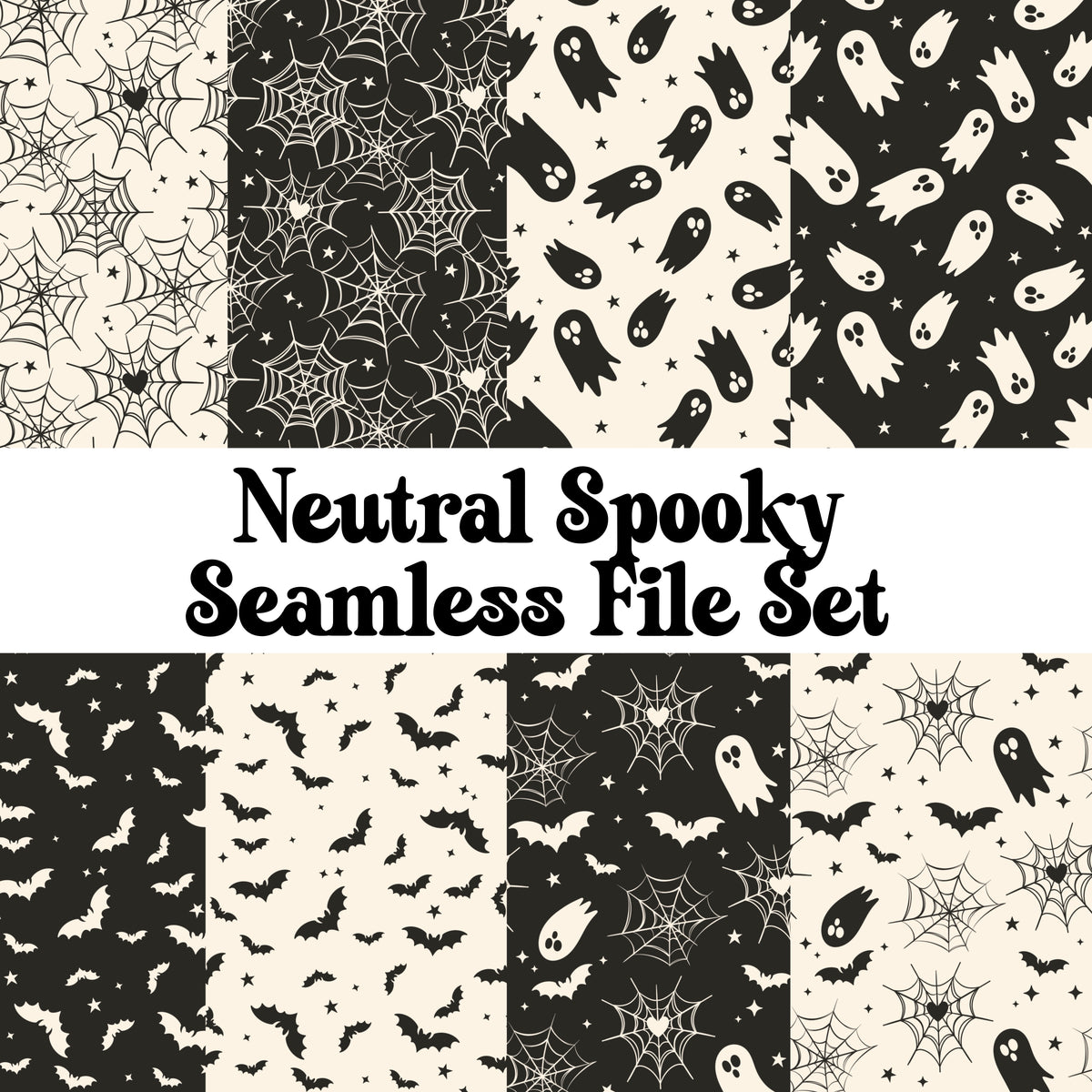 Neutral Spooky Seamless Set