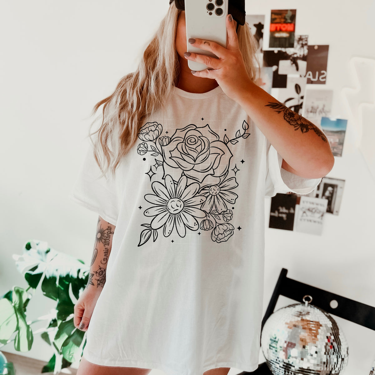 Linework Florals single color png