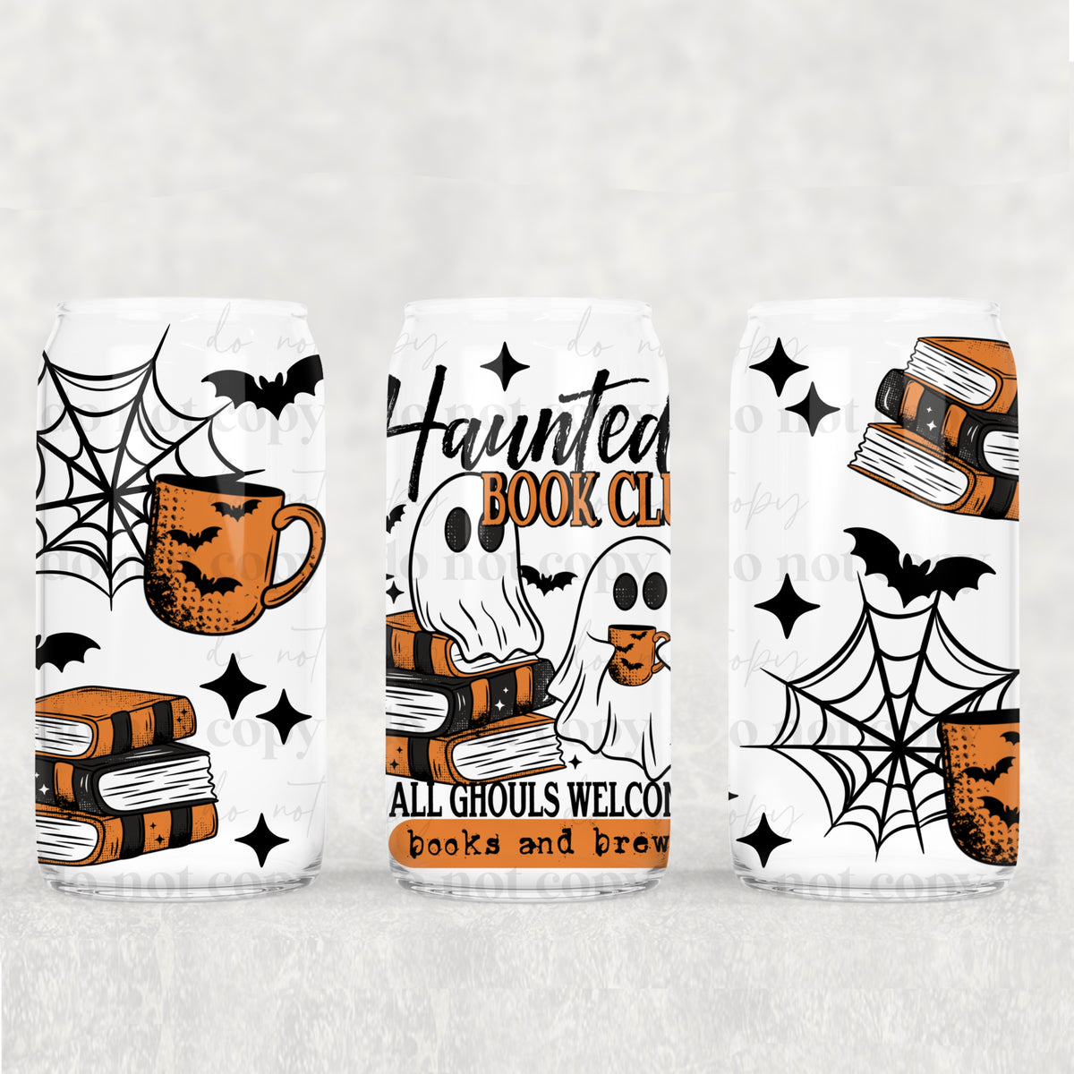 Haunted Book club 16oz Glass Wrap