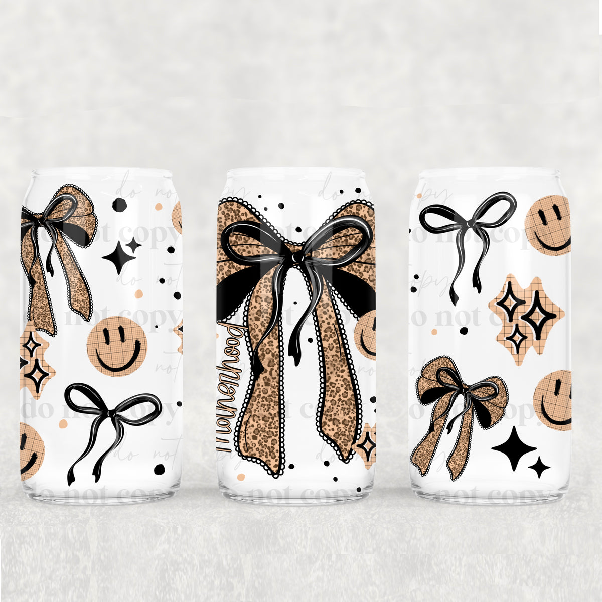 Motherhood Bow 16oz Glass Wrap