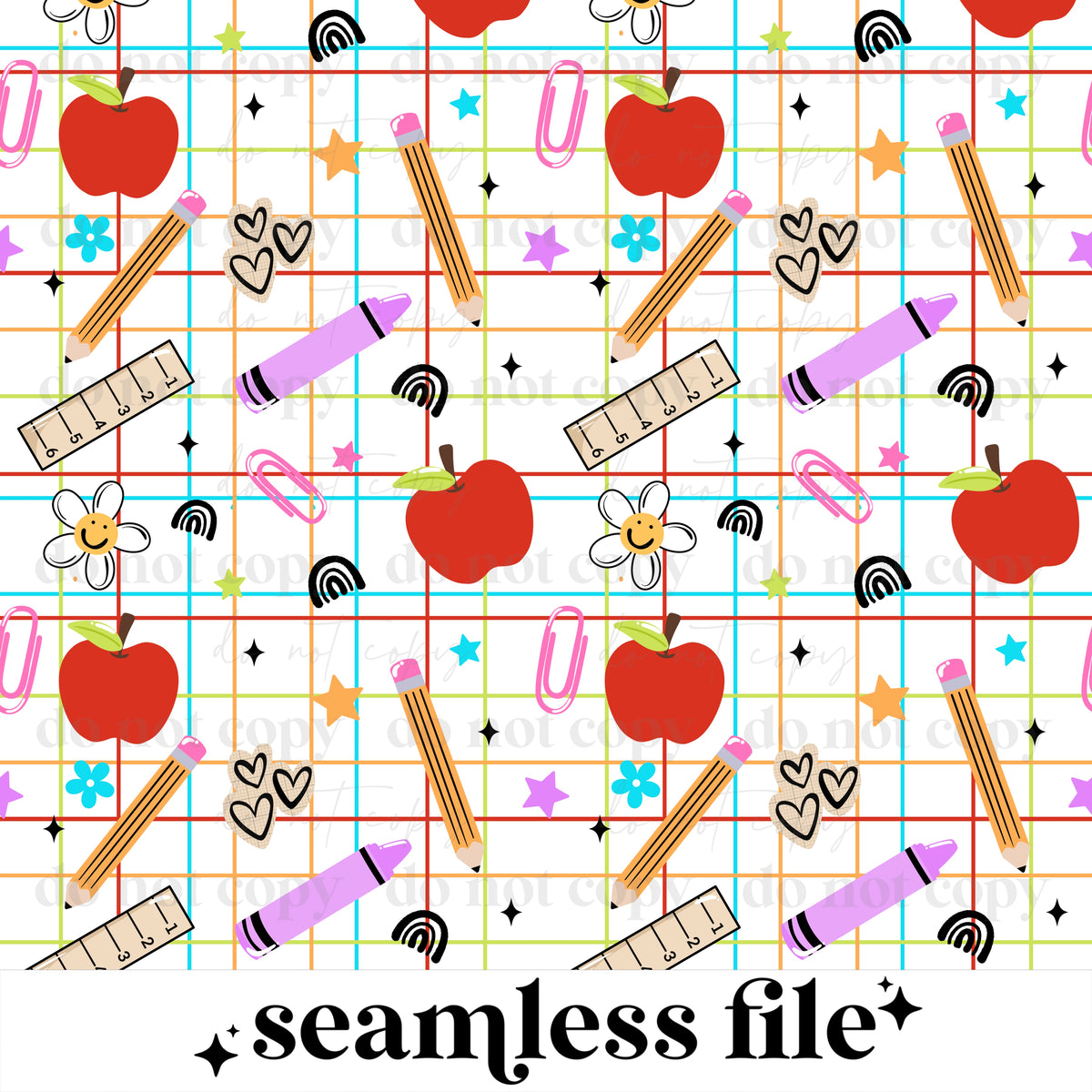 School Supplies Seamless
