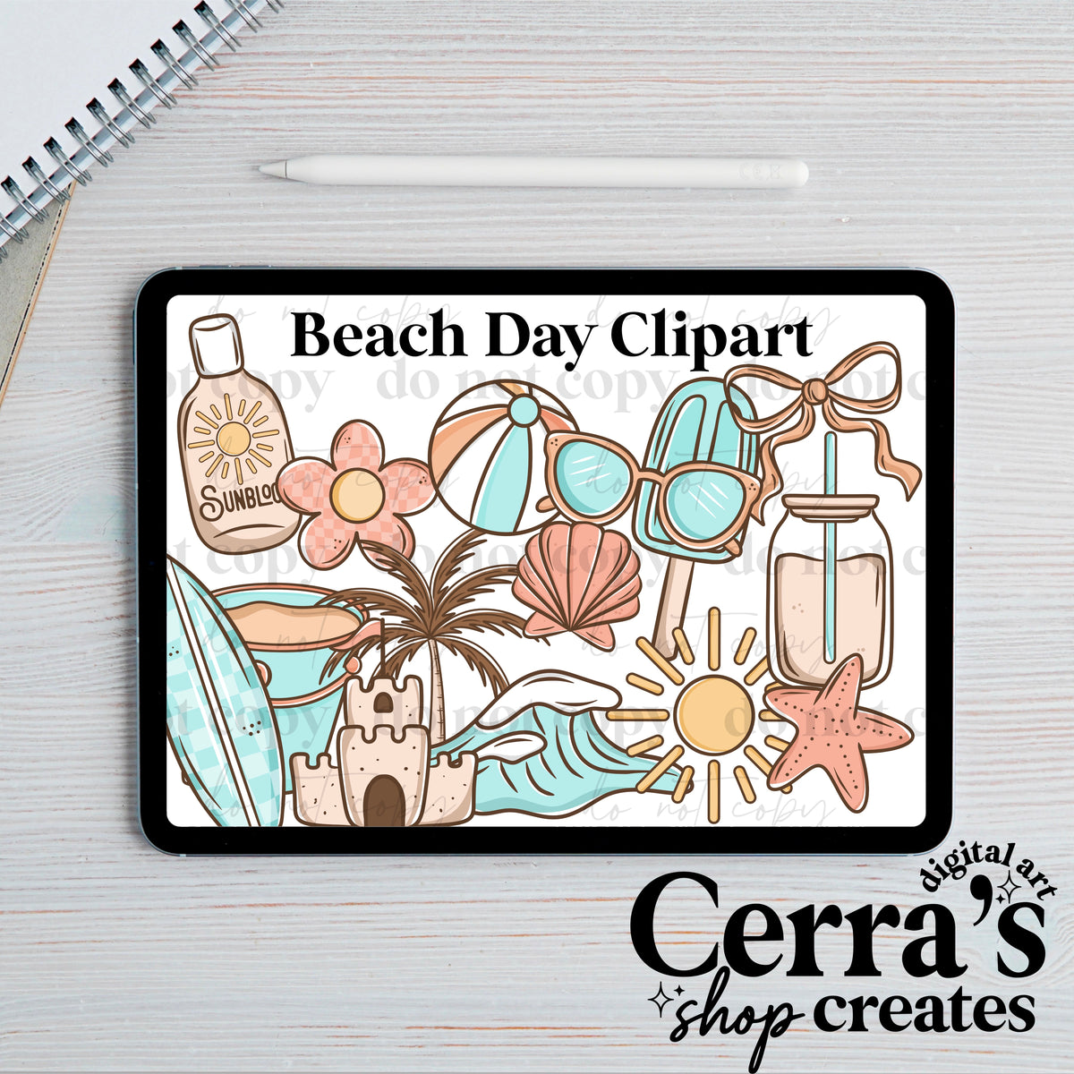 Beach Day Clipart set