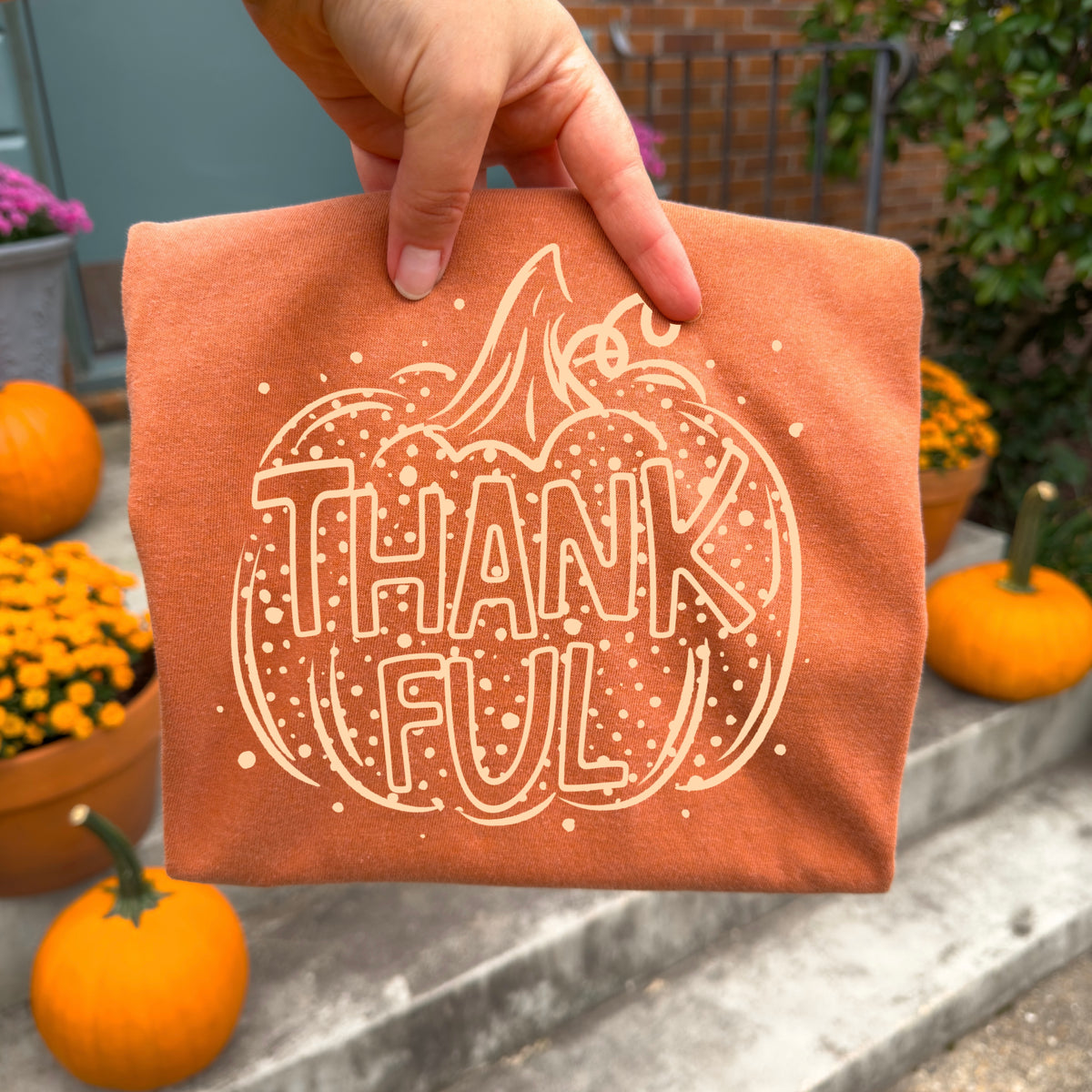 Thankful Pumpkin Single Color PNG
