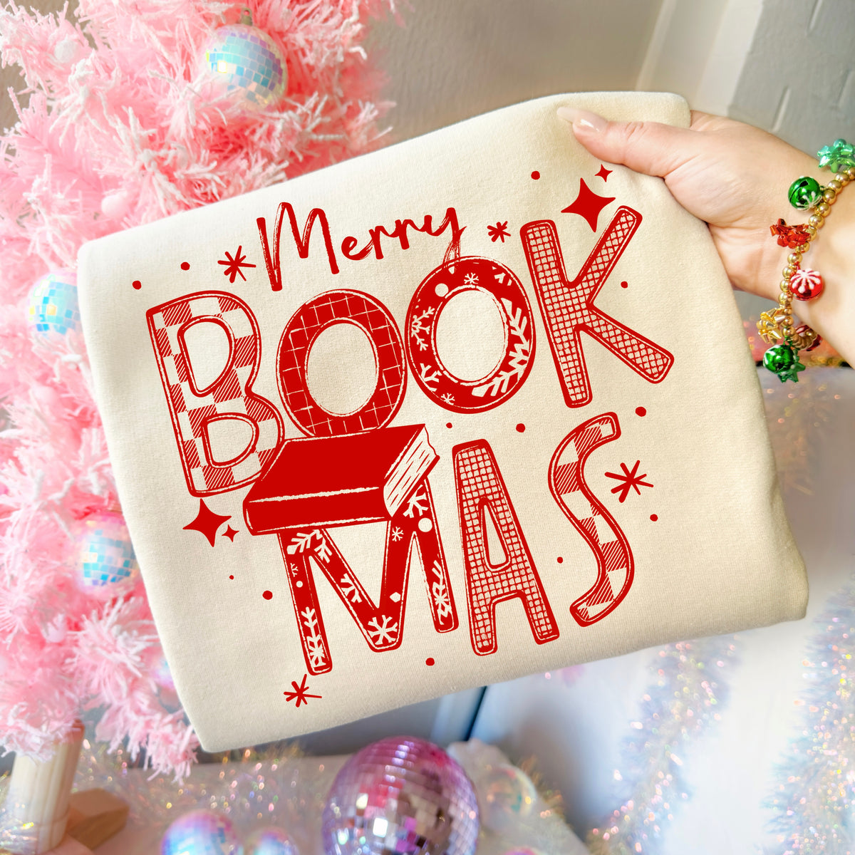 Merry Bookmas Single Color PNG
