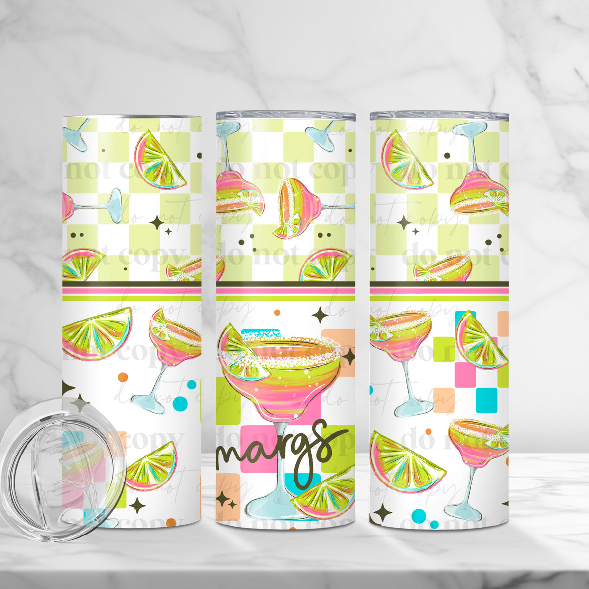 Margs Checker 20 oz Tumbler Wrap